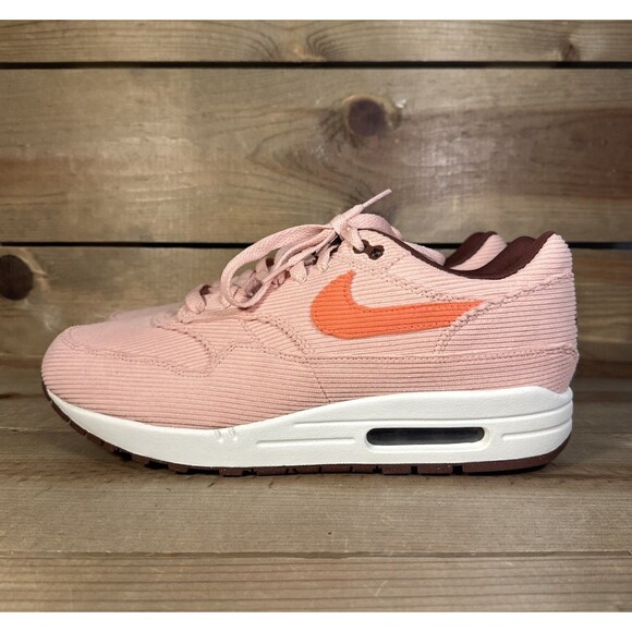NEW Mens Size 10 - Nike Air Max 1 PRM “Coral Stardust Corduroy” Shoes FB8915-600